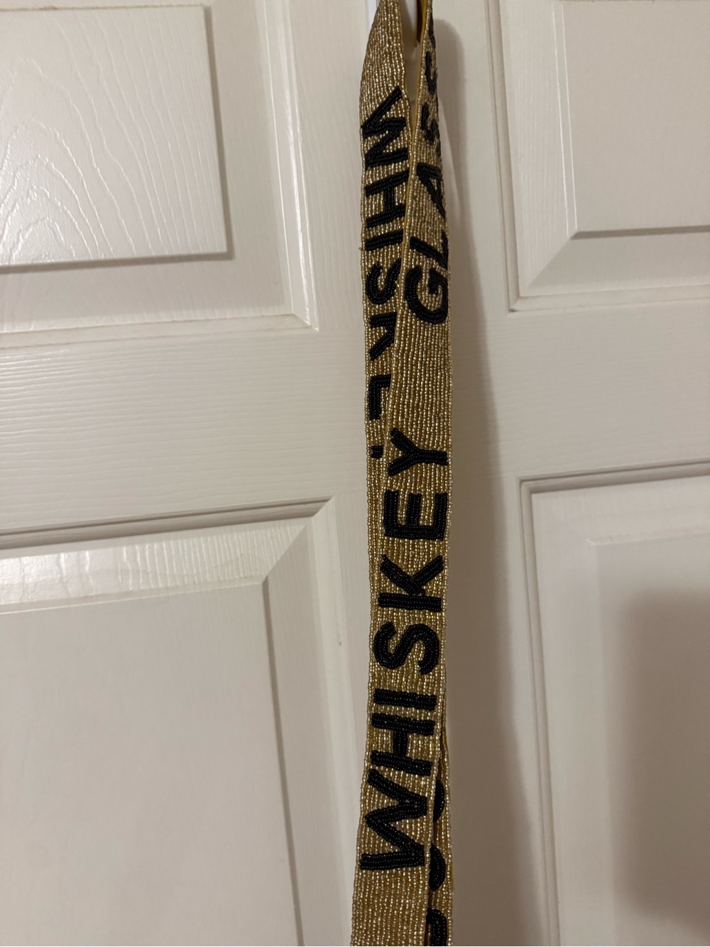 Gold and Black Beaded Bag Strap “WHISKEY GLASSES”